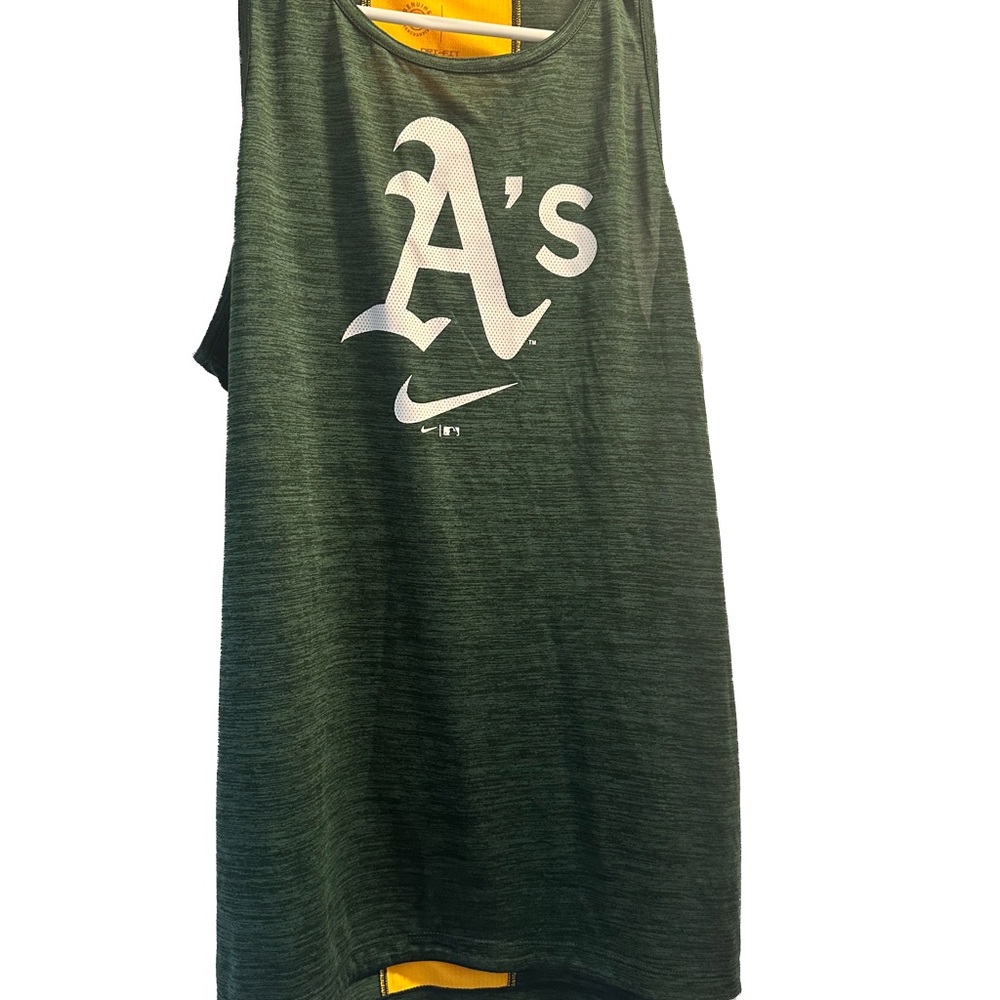 Nike Dark Green A's Dri-Fit Logo Tank